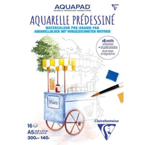 AQUAPAD Akvarellblokk 300g 16ark A5 - Gourmet