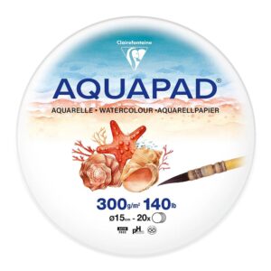 AQUAPAD Akvarellpapir Rund - 300g 20ark - Ø15cm