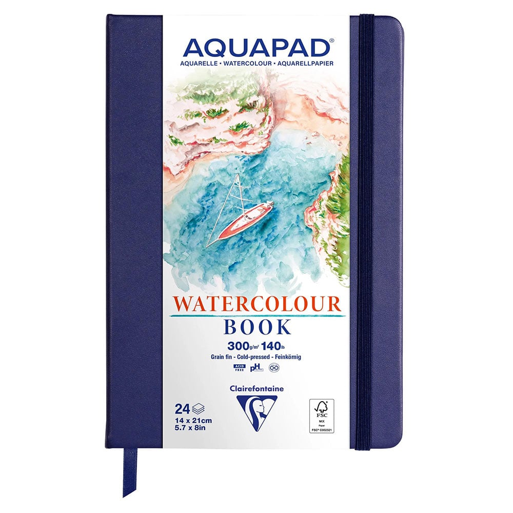 AQUAPAD Akvarellbok innbundet 300g 24ark - 14x21cm