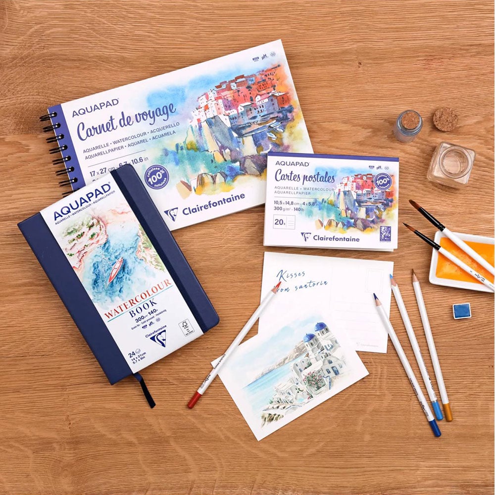 AQUAPAD Akvarellbok innbundet 300g 24ark - 14x21cm - Bilde 2