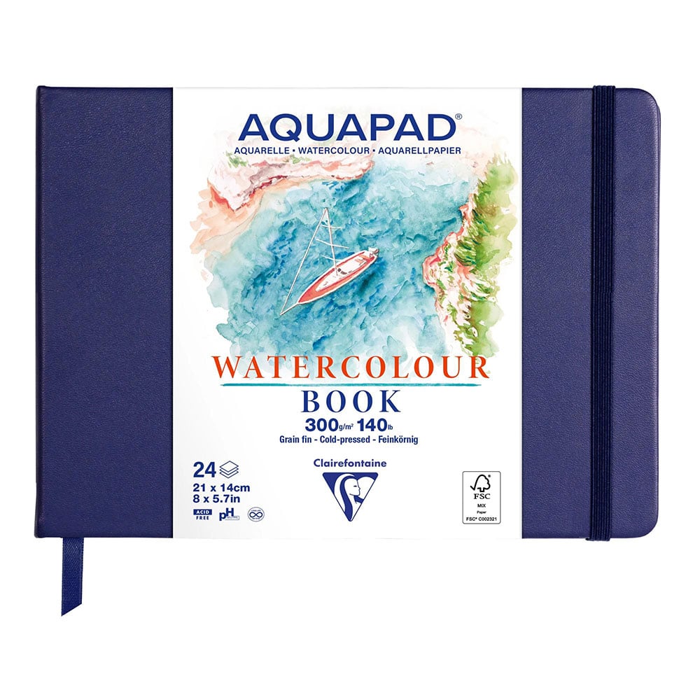 AQUAPAD Akvarellbok innbundet 300g 24ark - 21x14cm