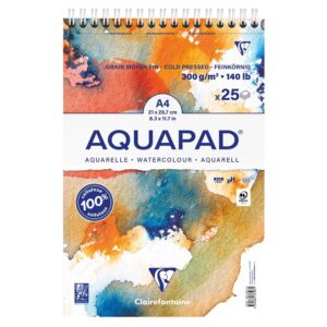 AQUAPAD Akvarellblokk Spiral 300g 25 ark - A4