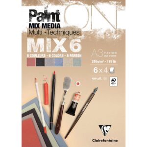 PaintON Mix Media Papirblokk MIX6 - 24ark 250g - A3