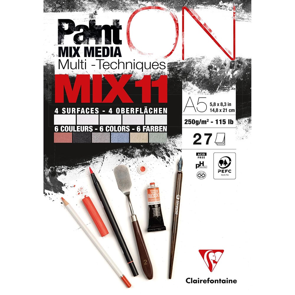 PaintON Mix Media Papirblokk MIX11 - 27ark 250g - A5