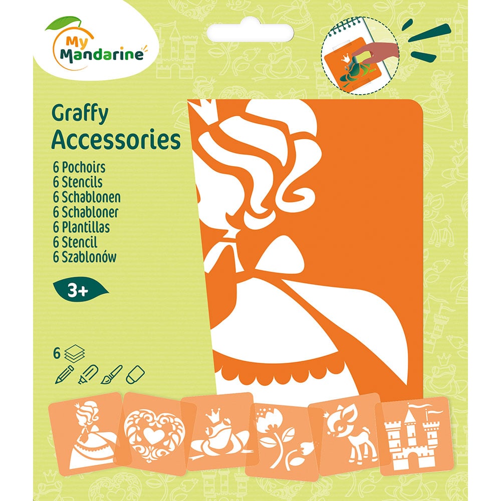 My Mandarine Sjablongsett 6 motiver - Prinsesser