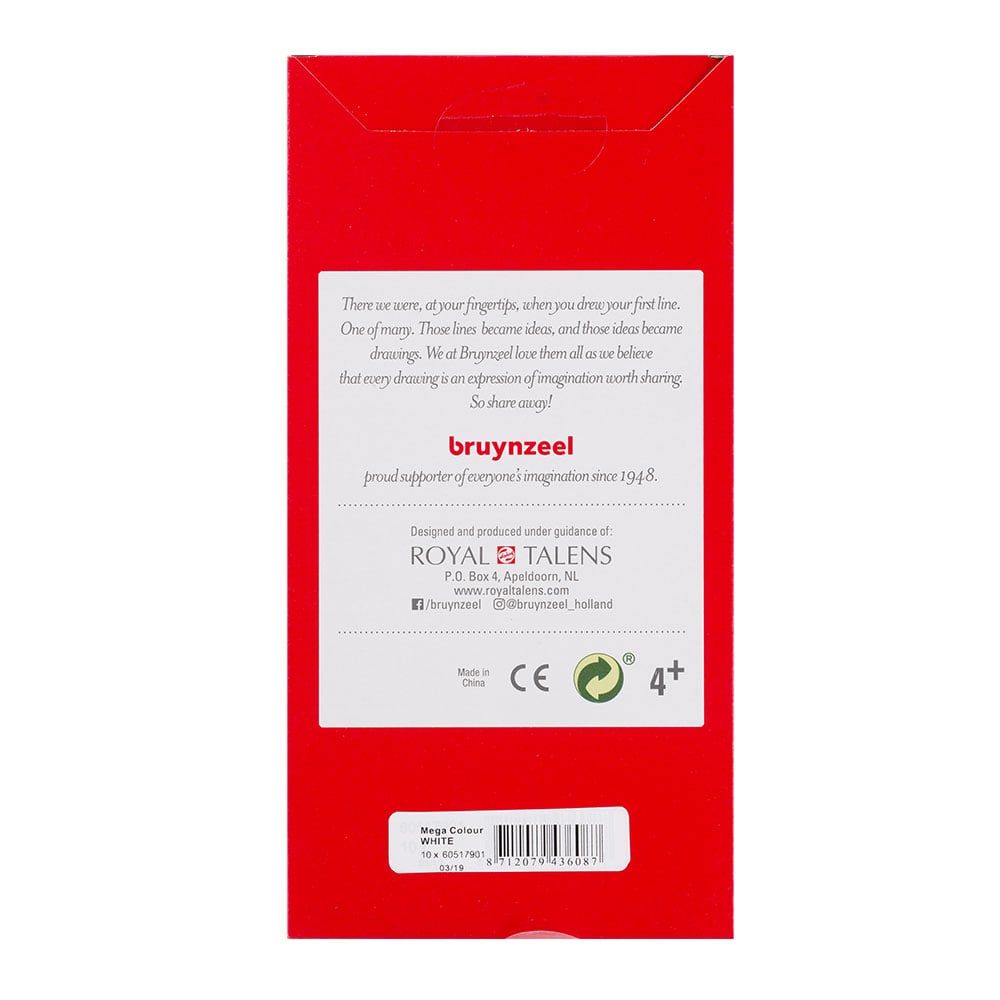 Bruynzeel KIDS Mega Fargeblyant - 901 Hvit - Bilde 3