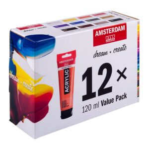 Amsterdam Standard Akryl Sett 120ml - 12 tuber - Value Pack