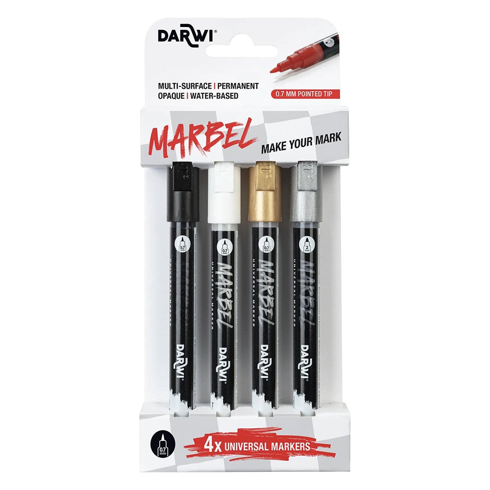 Darwi Marbel Universaltusj 0,7mm Sett 4stk - Basic