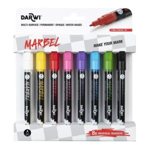 Darwi Marbel Universaltusj 2mm Sett 8stk - Bright