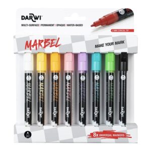 Darwi Marbel Universaltusj 2mm Sett 8stk - Pastel