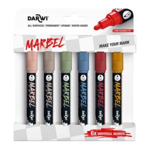 Darwi Marbel Universaltusj 4mm Sett 6stk - Nature