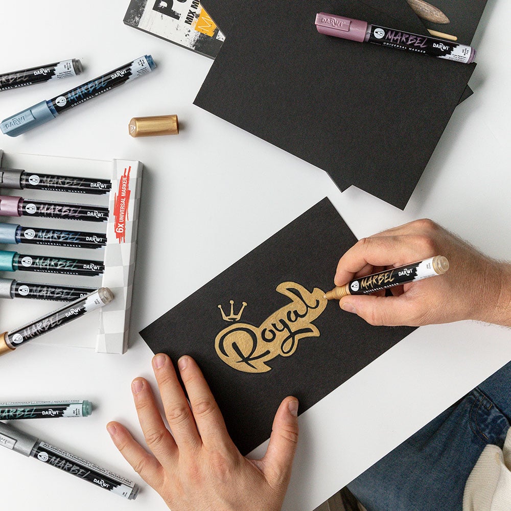 Darwi Marbel Universaltusj 4mm Sett 6stk - Metallic - Bilde 2