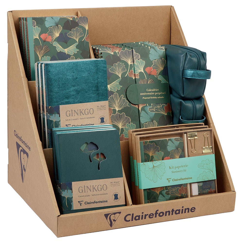 Clairefontaine Ginkgo/Gaia blue - Pappdisplay med innhold