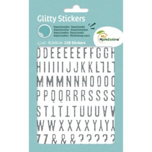 My Mandarine Glitty Klistremerker - Bokstaver og tall sølv