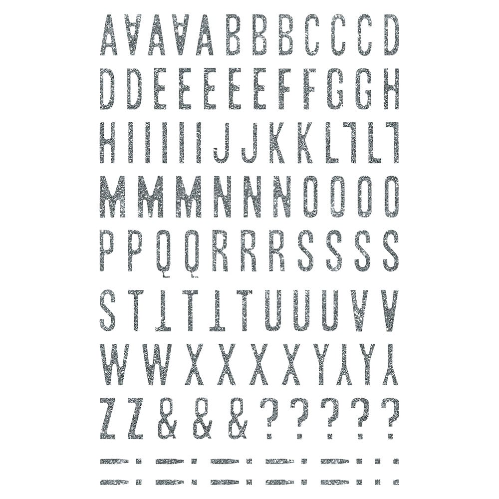 My Mandarine Glitty Klistremerker - Bokstaver og tall sølv - Bilde 2