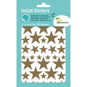 My Mandarine Initial Klistremerker 4ark - Stjerner gull/sølv