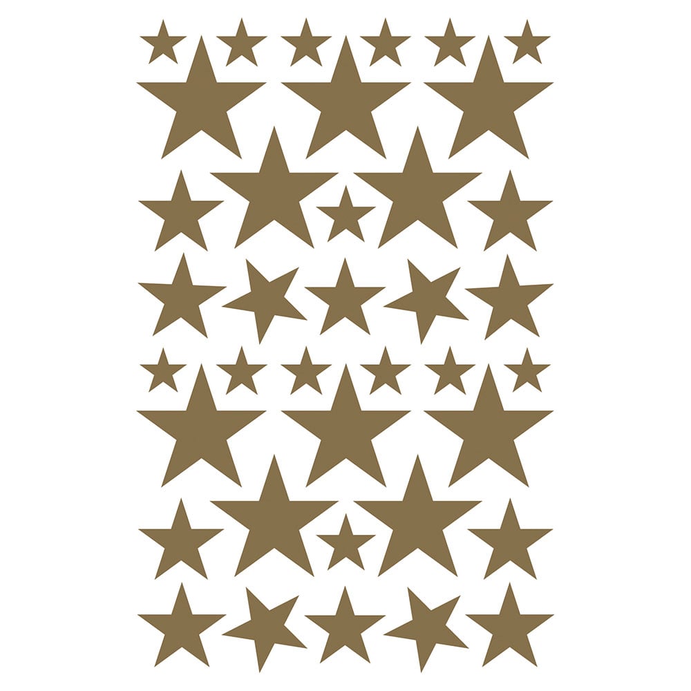 My Mandarine Initial Klistremerker 4ark - Stjerner gull/sølv - Bilde 3