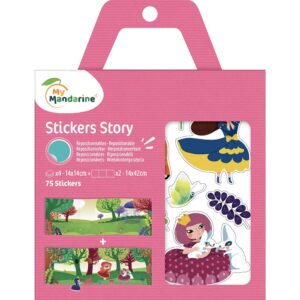 Stick story Klistremerker og hefte - 15x19,5cm - Prinsesse