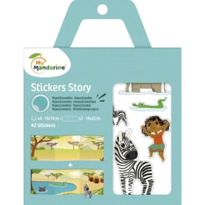 Stick story Klistremerker og hefte - 15x19,5cm - Savanne