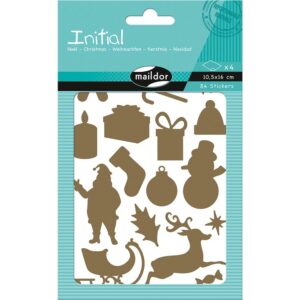 My Mandarine Initial Klistremerker 4ark - Jul gull/sølv