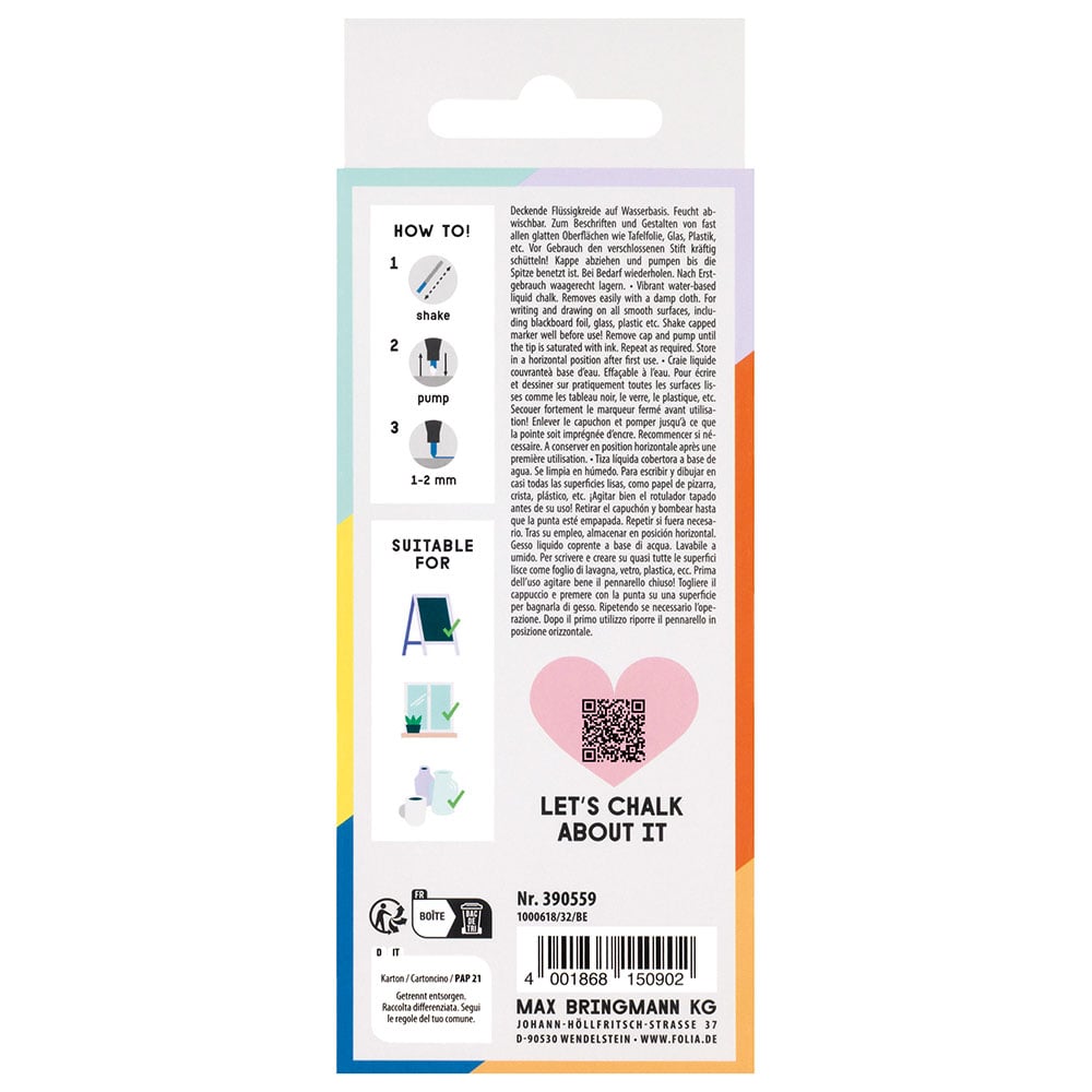 Folia Chalkmarker Krittusj Sett 5stk - Basic - Bilde 3