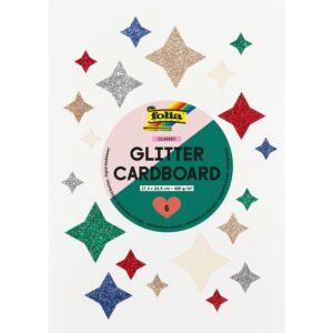 Folia Glitterkartong 6ark - 300g 17,4x24,5cm - Classic