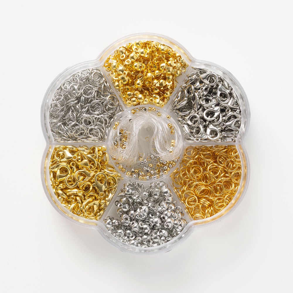 Folia Smykkelåser mix 961 deler - Gull/sølv - Bilde 2