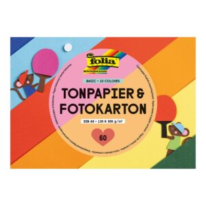 Folia Papirblokk A6 - Farget papir og kartong 60ark - Basic