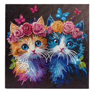 Diamond Dotz Lerret 30x30cm DD34 - Floral Crown Kittens