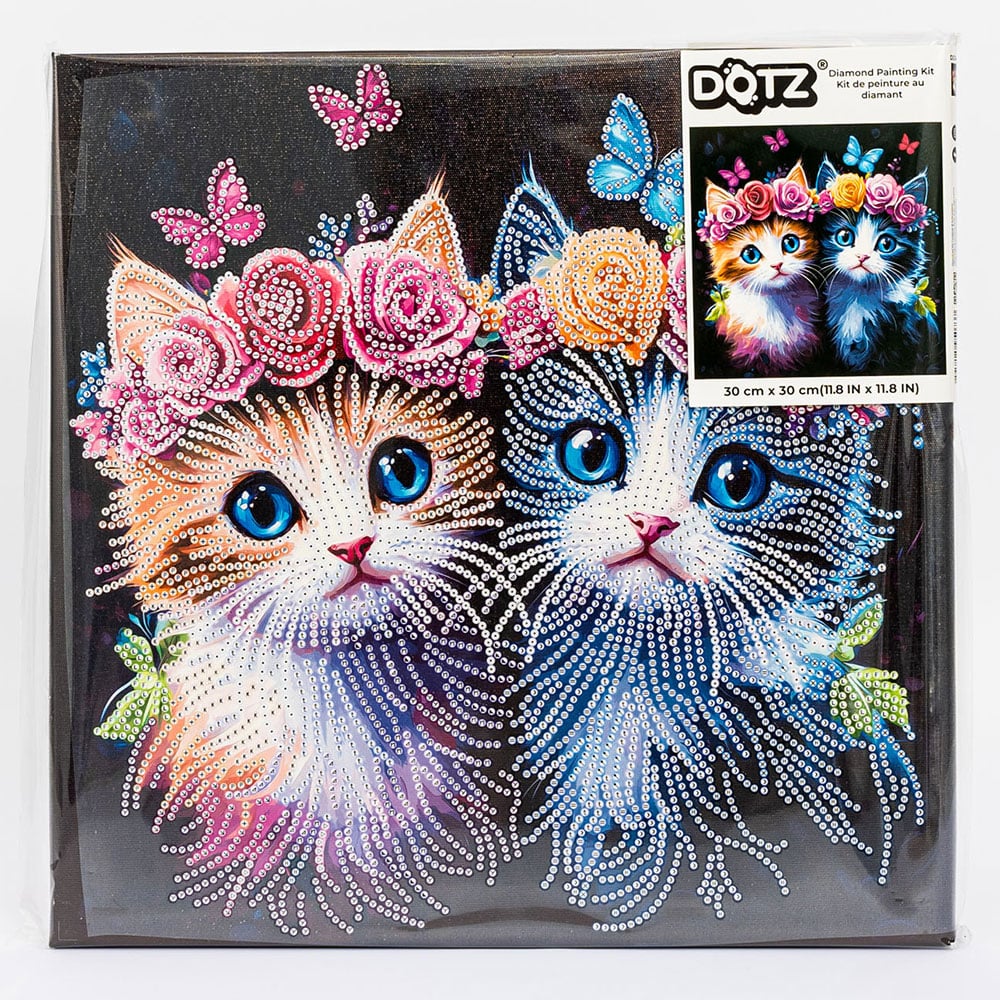 Diamond Dotz Lerret 30x30cm DD34 - Floral Crown Kittens - Bilde 2