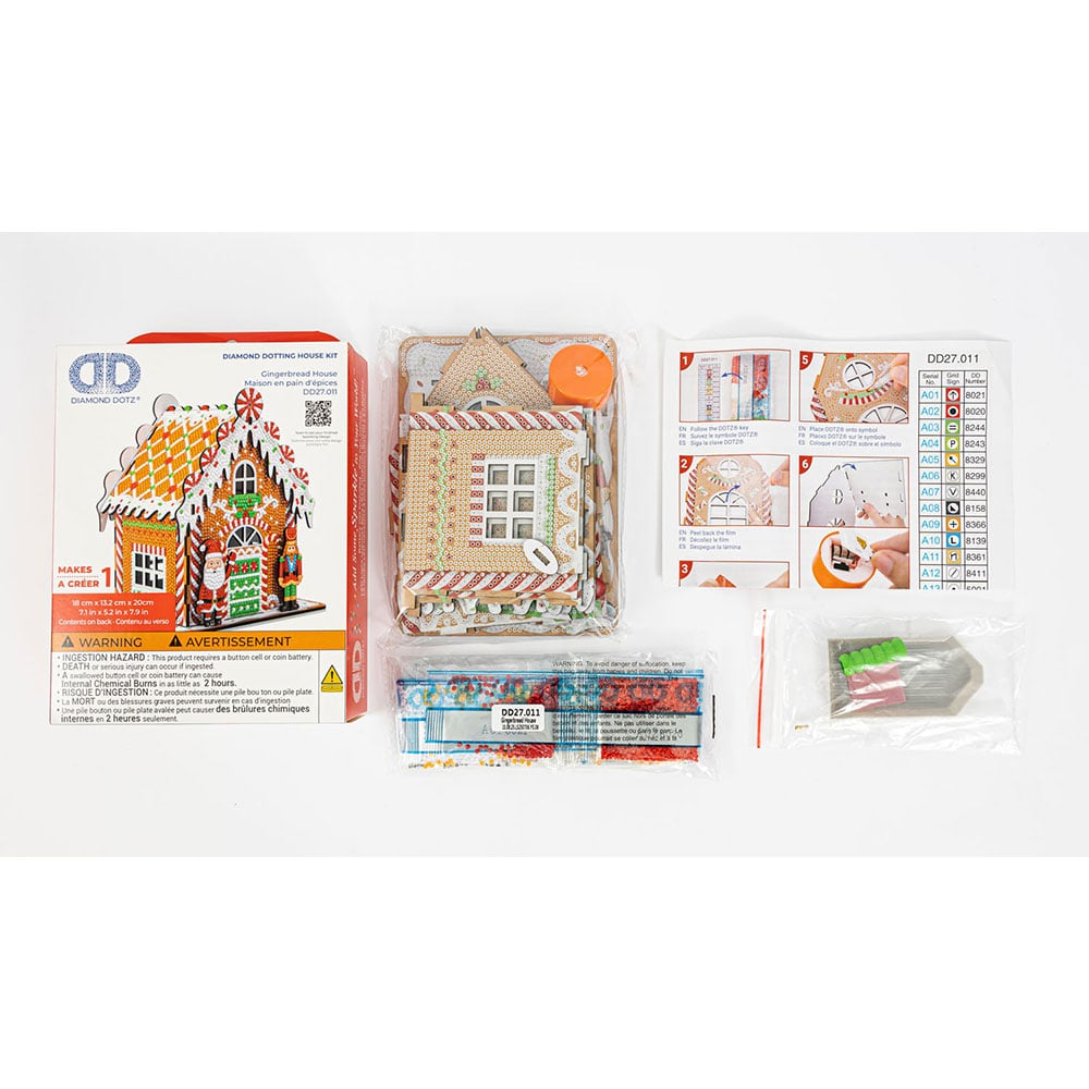 Diamond Dotz Jul 3D-hus DD29 - Gingerbread House - Bilde 3