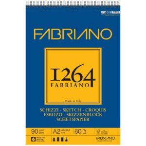 Fabriano 1264 Sketch Skisseblokk Spiral Kort 90g 60ark - A2