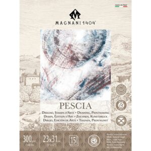 Magnani Pescia Papirblokk 300g - 15ark 23x31cm - Hvit