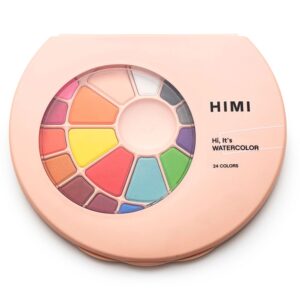 HIMI Solid Watercolour Akvarell Sett - 24stk + pensel