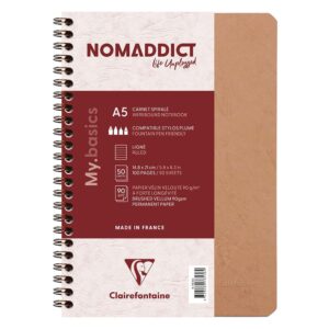 Nomaddict Notatbok Spiral A5 linjer - Brun