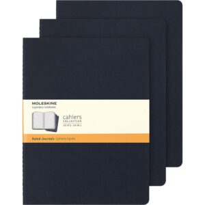 Moleskine Cahier Journal 3pk XL - Linjert Indigo Blue