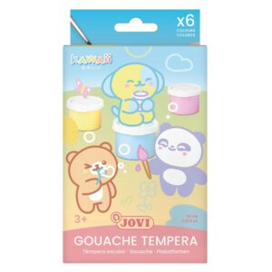 Jovi Kawaii - Tempera pastell maling sett 6x35ml + pensel