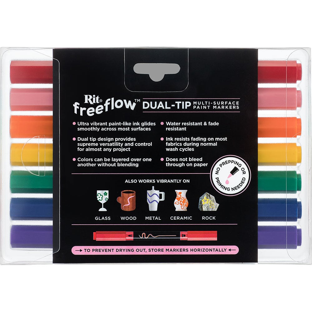 Rit FreeFlow Dual-Tip Markers Sett 7stk - Primary Colors - Bilde 3