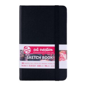 Art Creation Skissebok m/strikk 140g 9x14cm - Sort