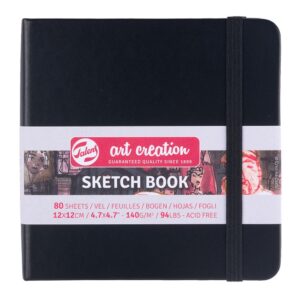 Art Creation Skissebok m/strikk 140g 12x12cm - Sort