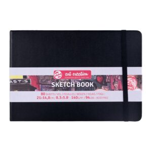 Art Creation Skissebok m/strikk 140g 21x14,8 - Sort