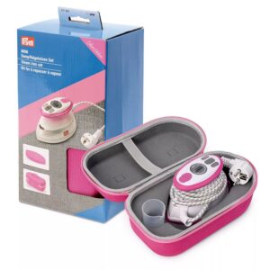 Prym Mini Strykejern med silikonunderlag og etui - Rosa