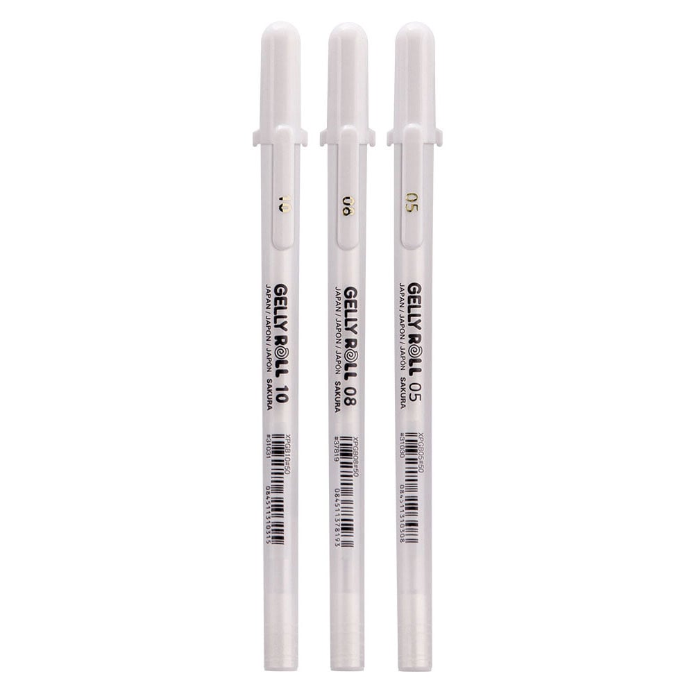 Sakura Gelly Roll Classic - Sett 3stk 05, 08, 10 - 50 Hvit - Bilde 4