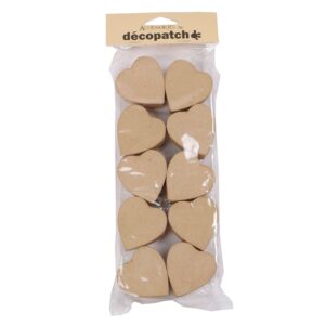 Decopatch Pappmaché - 10stk 5x5x3cm- Små esker hjerte