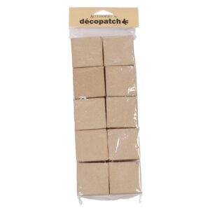 Decopatch Pappmaché - 10stk 5x5x3,5cm - Små esker firkant