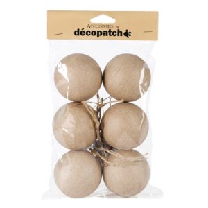 Decopatch Pappmaché - 6stk Ø: 6cm - Julekuler
