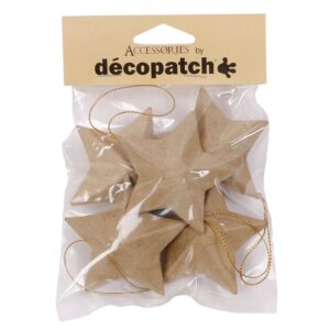 Decopatch Pappmaché - 5stk 3x8x8cm - Stjerner